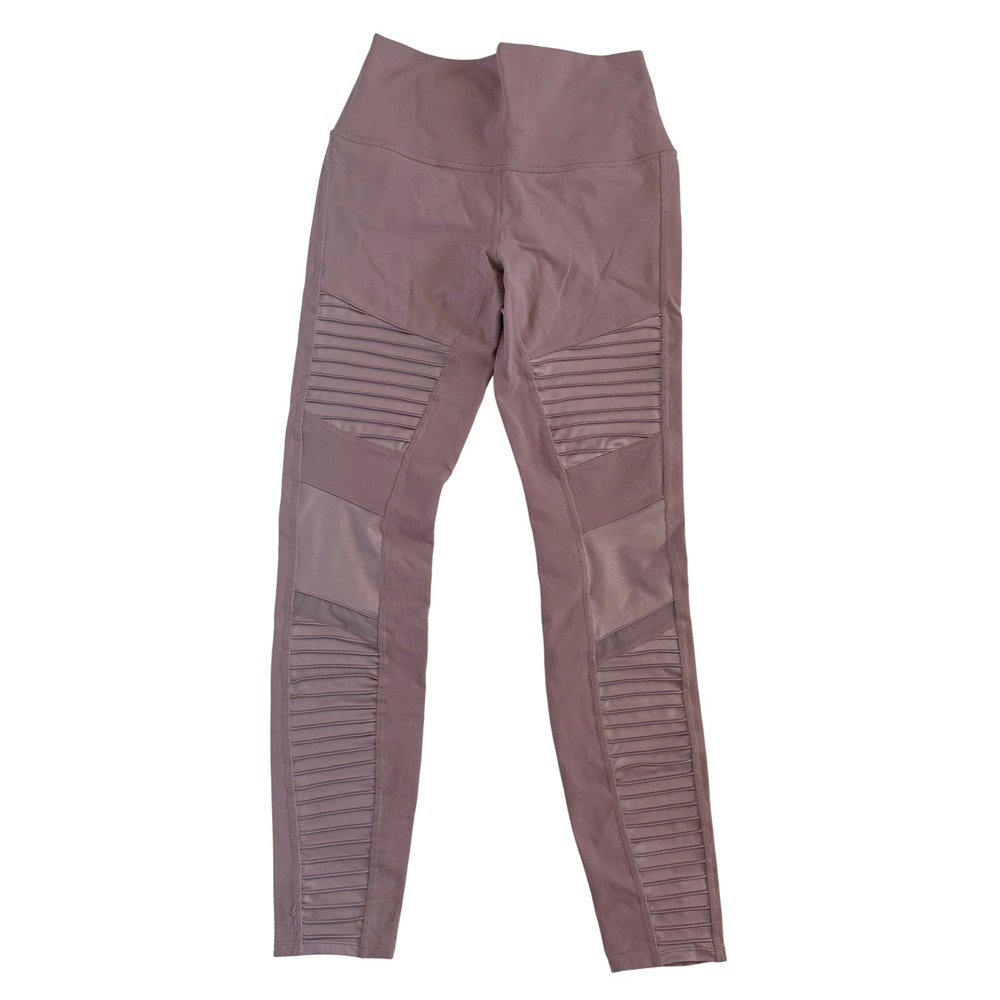 Alo Yoga High-Waist Moto Leggings Mauve Purple Mesh Panel Size M W5494R